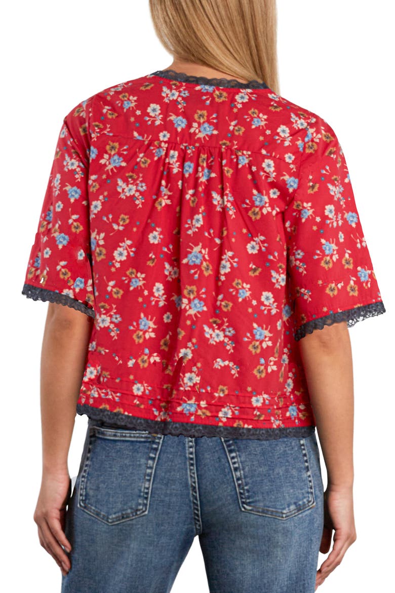 Endless Summer Cotton Blend Top, Alternate, color, RED RETRO ROSE