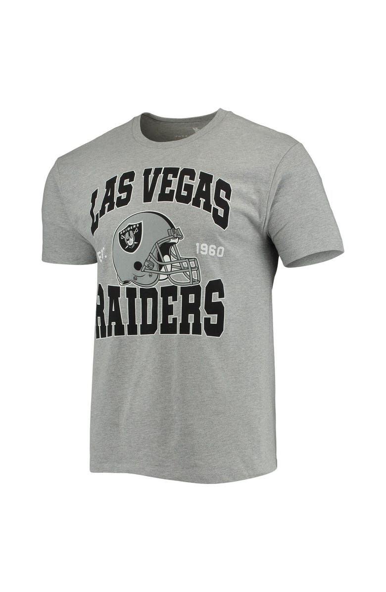 Junk Food Men's Junk Food Heathered Gray Las Vegas Raiders Helmet T-Shirt, Alternate, color, 