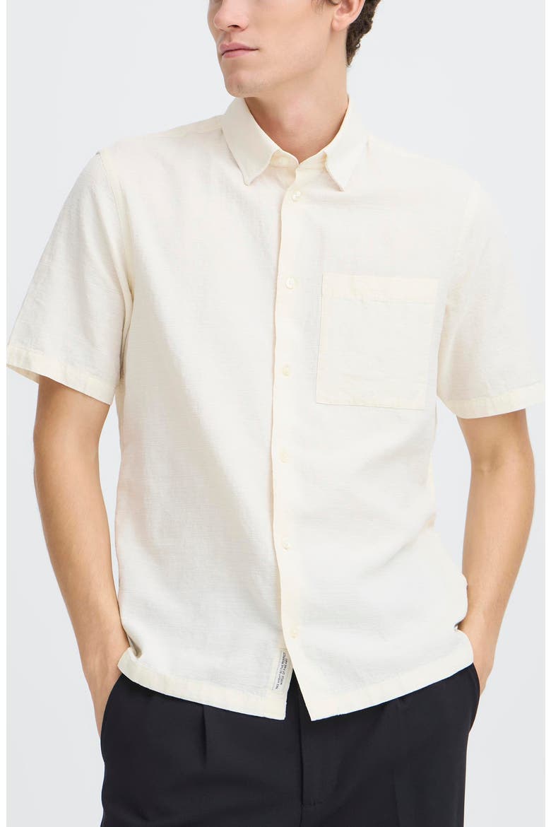 Regular Fit Short Sleeve Button-Up Shirt, Main, color, SNOW WHITE