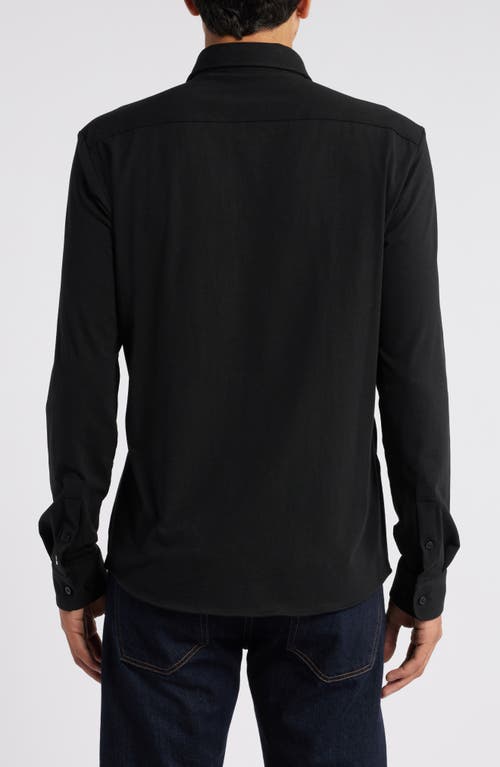 Hugo Boss Boss Roan Solid Stretch Cotton Button-up Shirt In Black