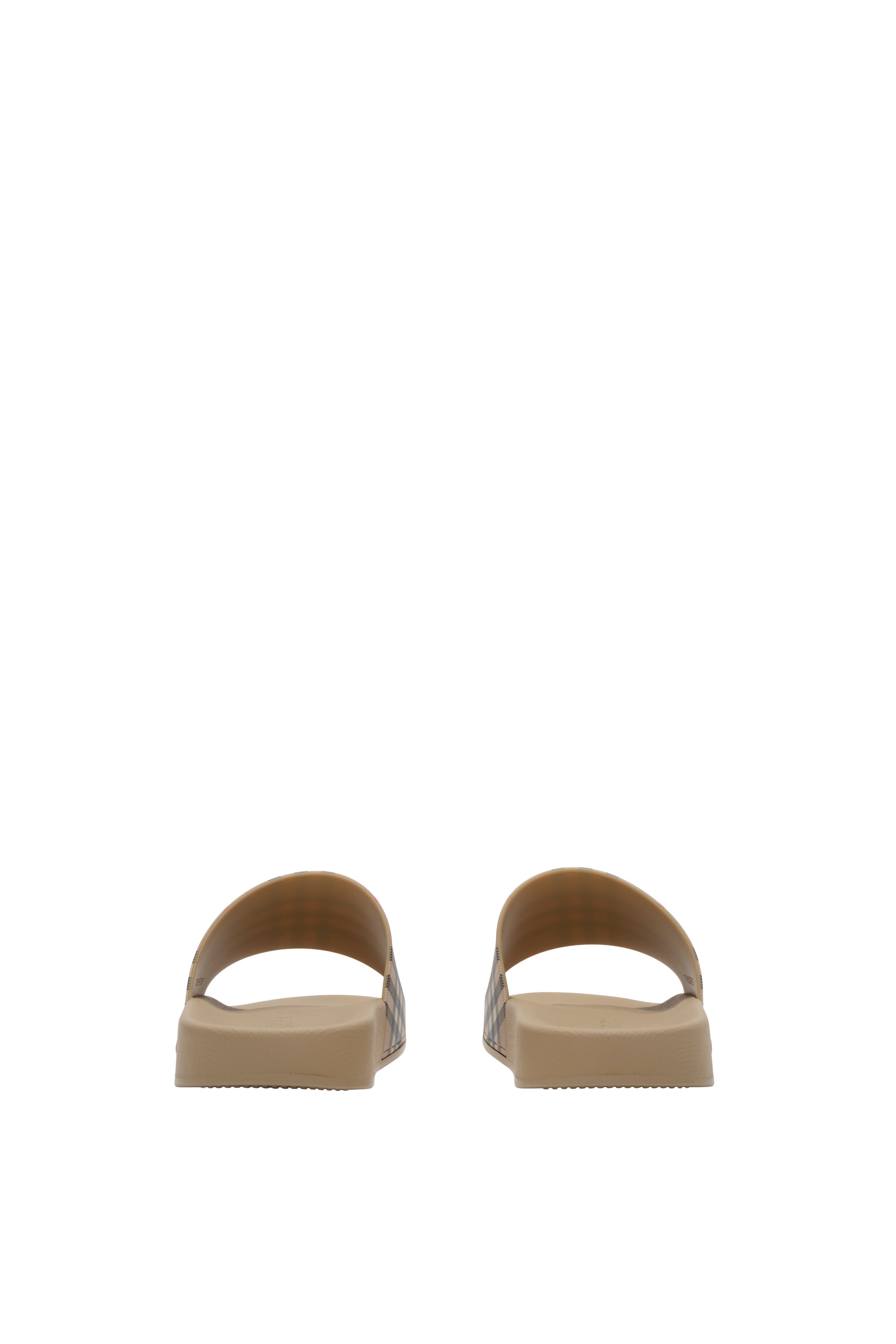 Burberry Check Slides, Alternate, color, Archive Beige