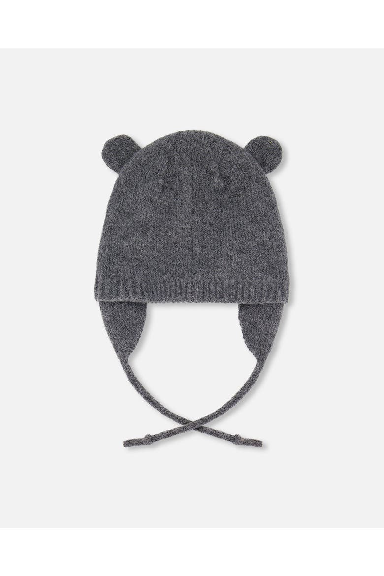 Lined Knit Hat with Ears, Alternate, color, Gray
