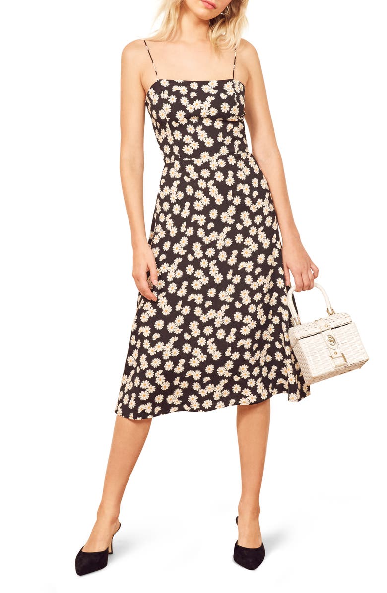 Reformation Peach Midi Dress, Main, color, 