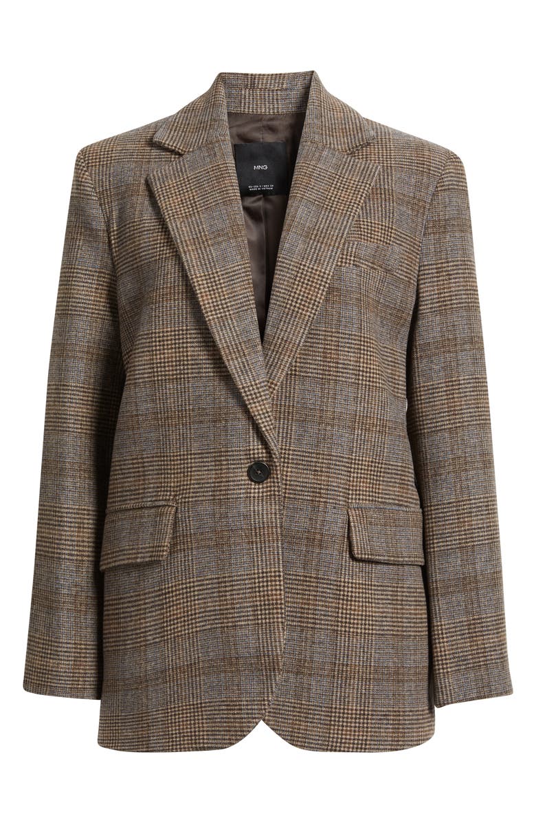 MANGO Roma One-Button Blazer, Main, color, Brown