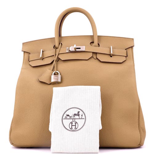 Pre-owned Hermes Hermes Hac Birkin Bag Brown Togo With Palladium Hardware 40 In Brown