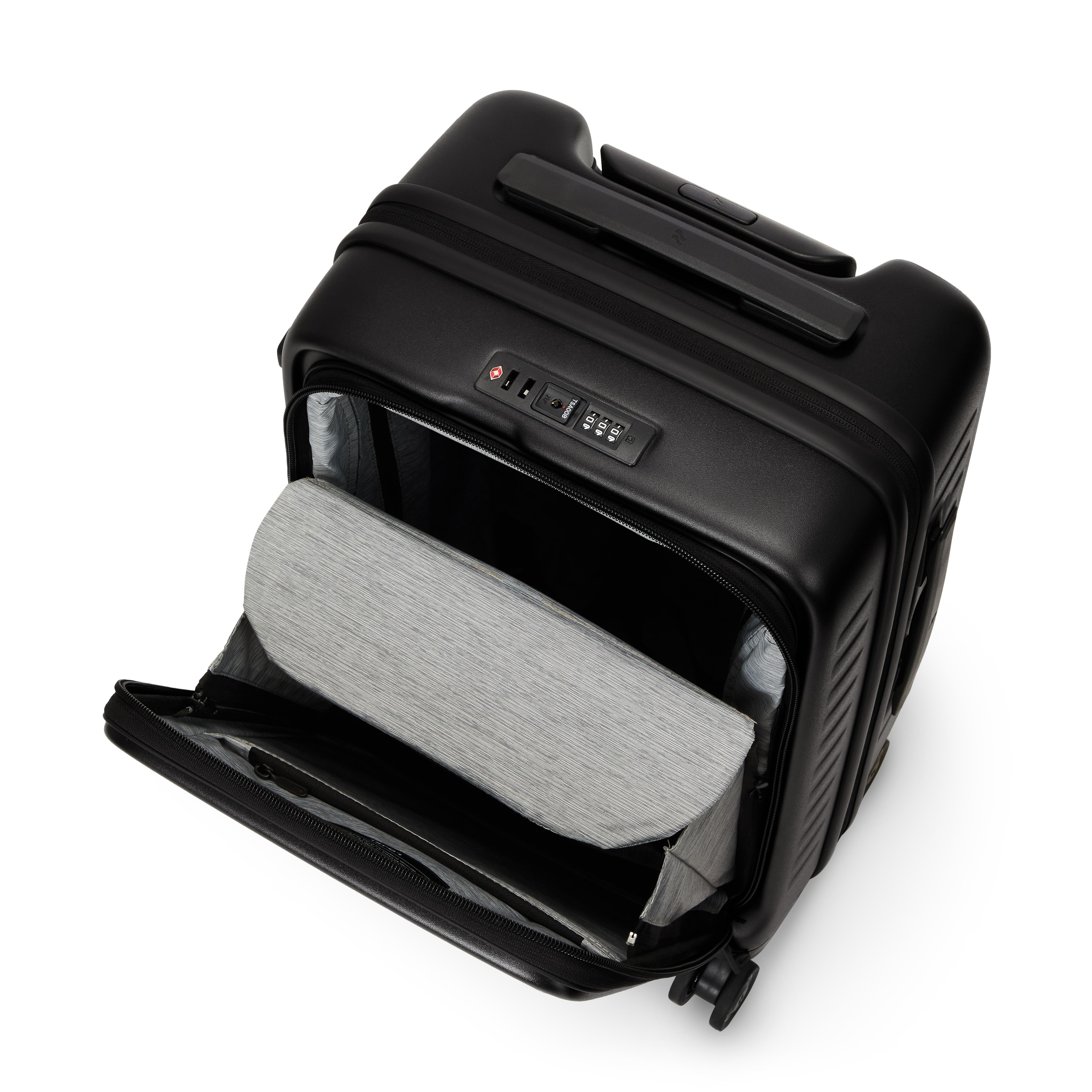 LOJEL Cubo Small Carry-On 21 inch Lightweight Luggage, Alternate, color, Black