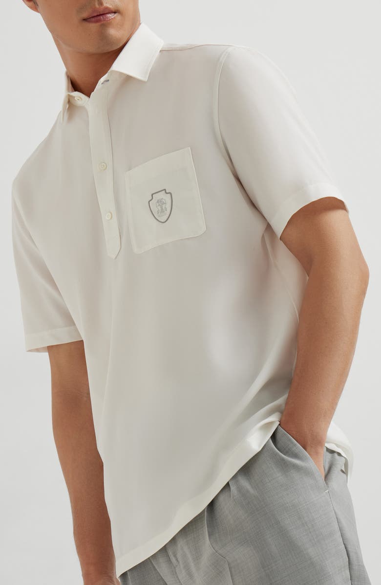 Brunello Cucinelli Polo with pocket and logo, Alternate, color, White