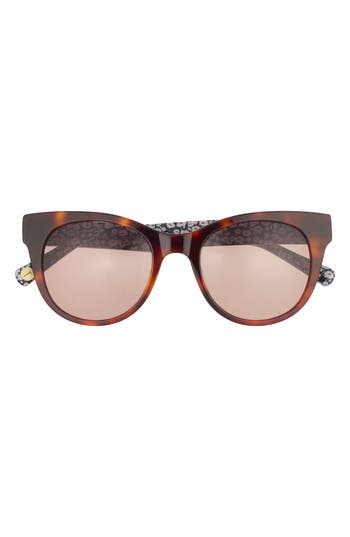 Ted Baker 50mm Round Sunglasses In Brown