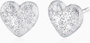 Oradina Sterling Silver Shimmering Heart Studs