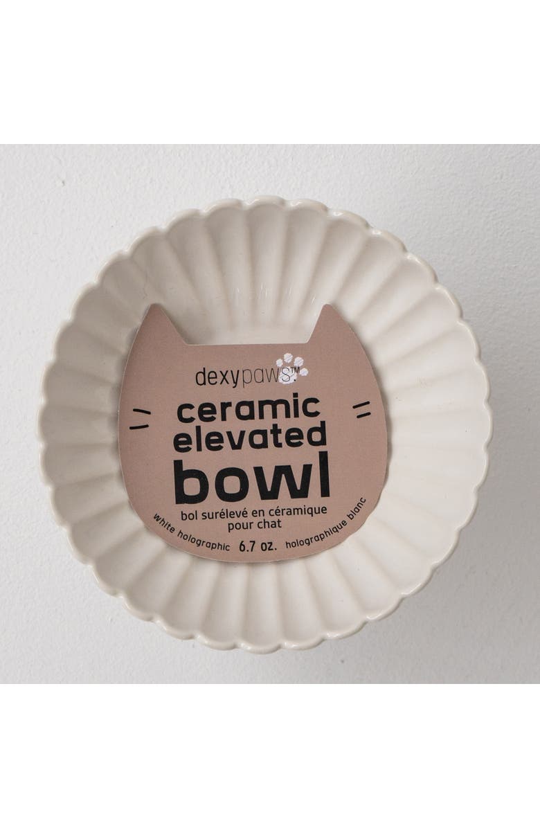 Dexypaws Elevated Ceramic Bowl For Cats 8.45oz Capacity, Alternate, color, 