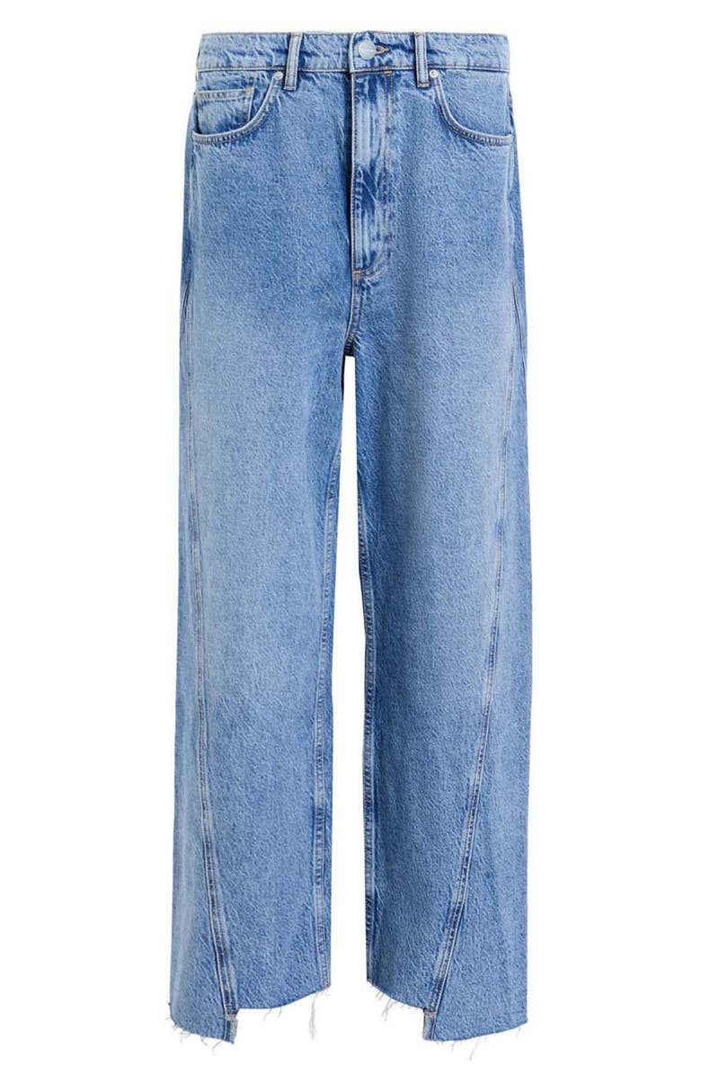 AllSaints Fox Asymmetric Raw Hem Wide Leg Jeans, Alternate, color,
