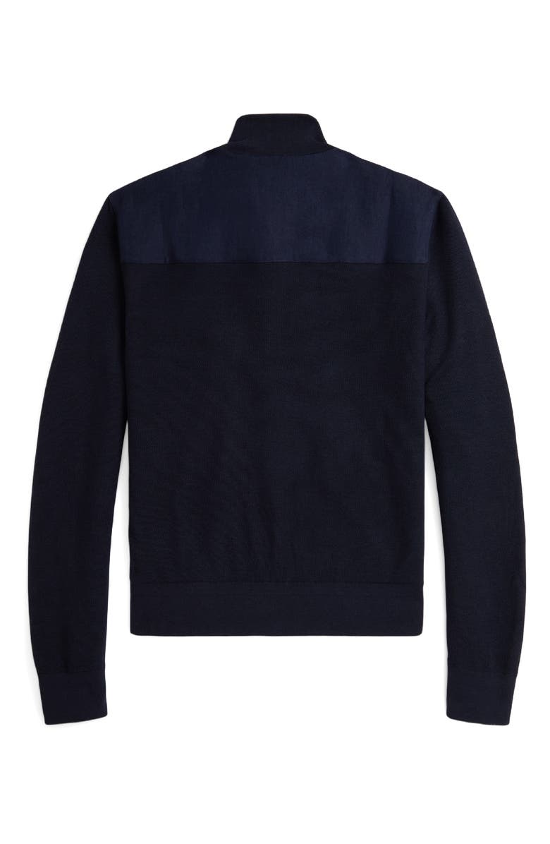 Ralph Lauren Purple Label Mixed Media Jacket, Alternate, color, Navy