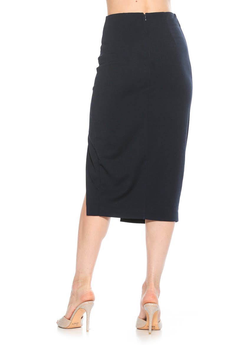 Zayla Ruched Pencil Skirt, Alternate, color, NAVY