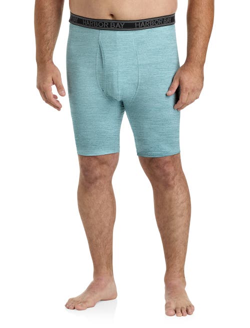 Harbor Bay By Dxl Performance Solid Boxer Brief In Aqua Sky Heather