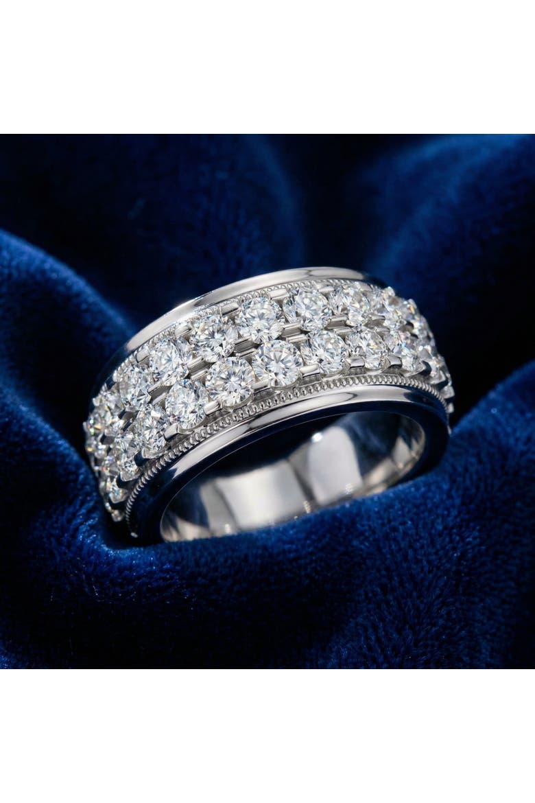 2ct Men's Diamond Double Row Wedding Ring Polished Band In Or Gold, Alternate, color, 10k Yellow Gold
