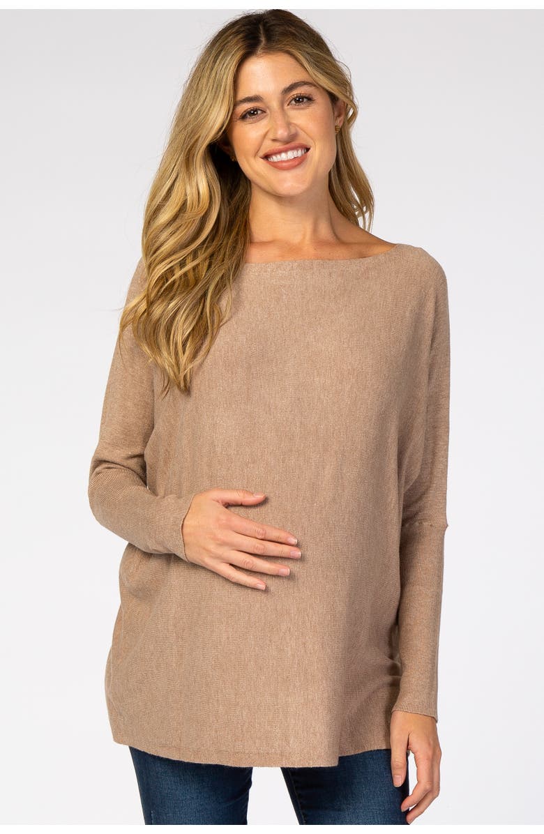 PinkBlush Soft Knit Boatneck Dolman Sleeve Sweater, Main, color, Mocha