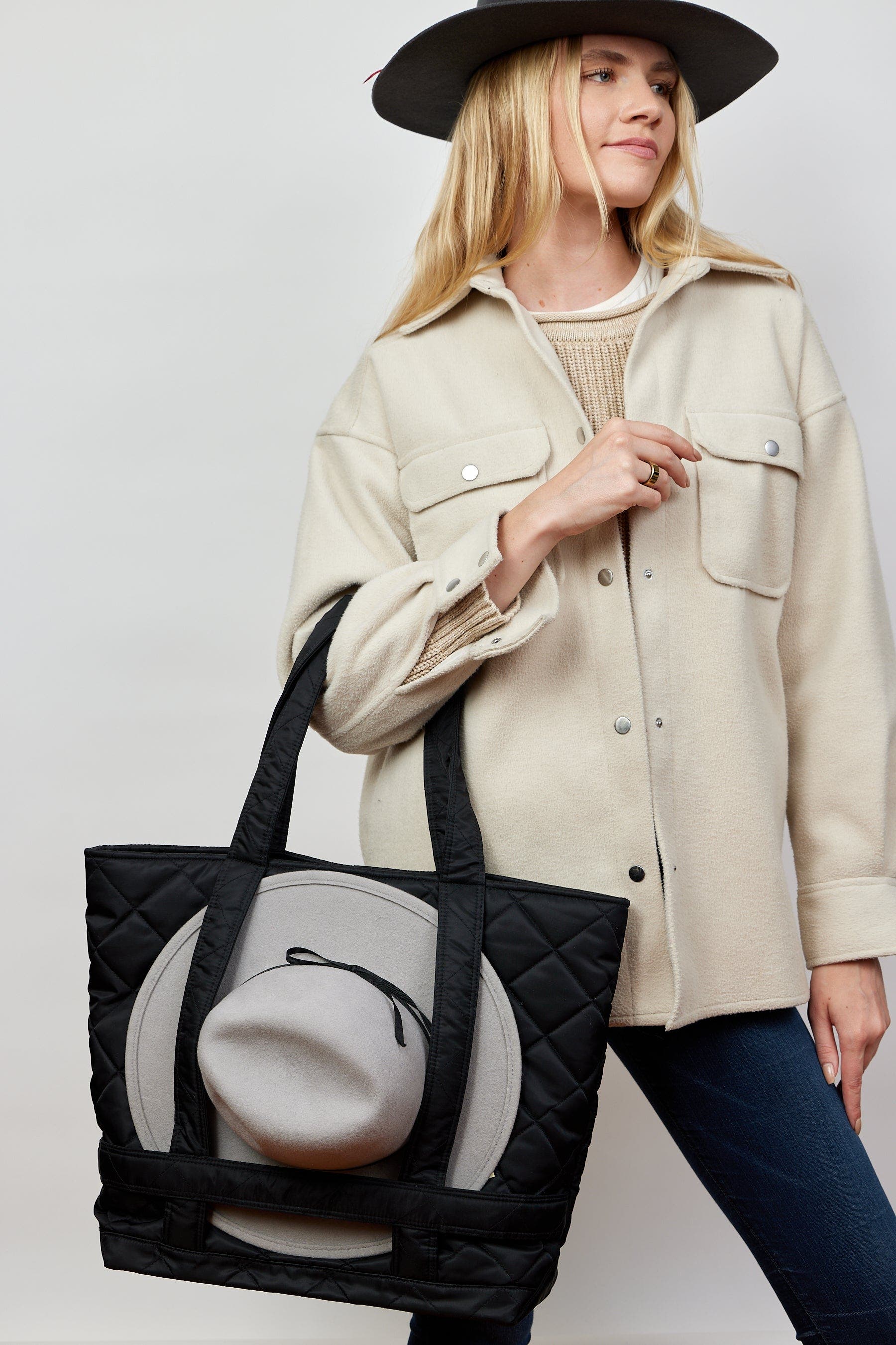 Hat Attack Faux Fur Clutch, Alternate, color, 