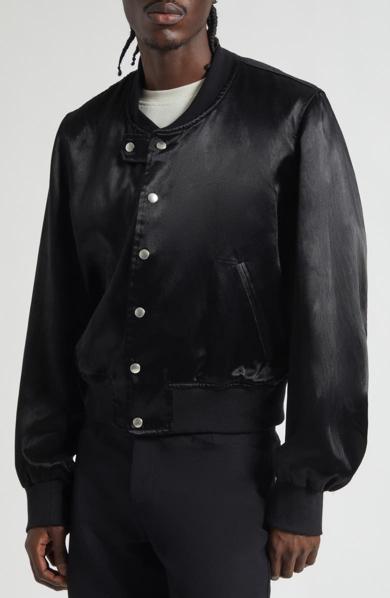 JKEEFER Hampton Satin Varsity Jacket, Alternate, color, 