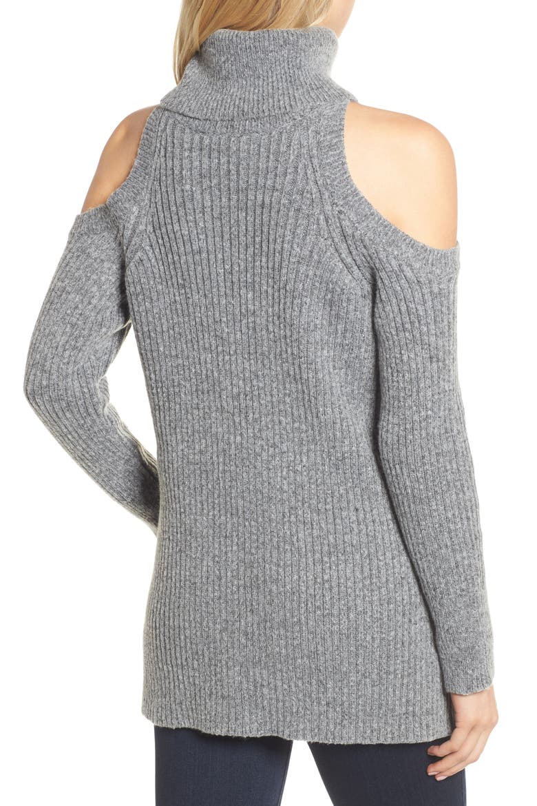 Rodell Cold Shoulder Sweater, Alternate, color, MEDIUM HEATHER GREY