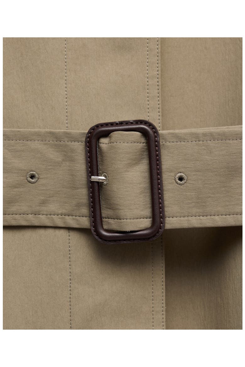 Shirt Collar Belted Trench Coat, Alternate, color, KHAKI GREEN