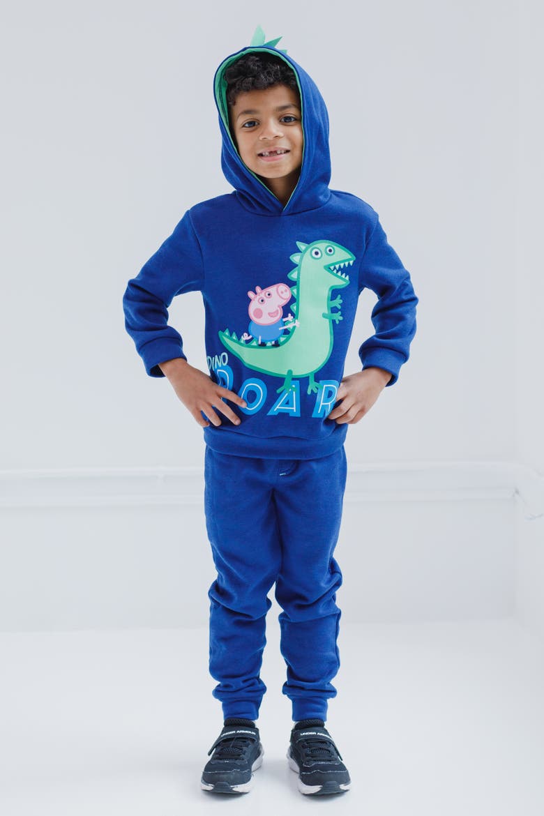 George Pig Cosplay Fleece Hoodie and Pants Set, Alternate, color, George Navy Blue