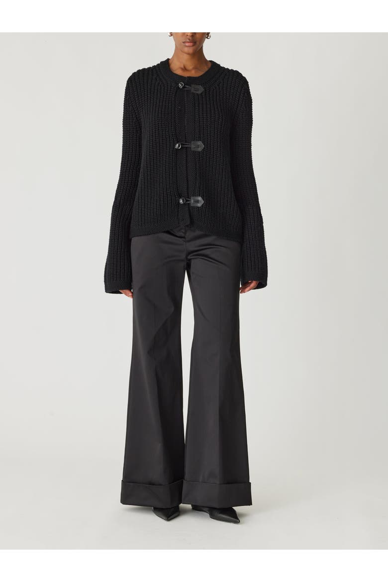 Novelty Wool Toggle Cardi, Main, color, BLACK