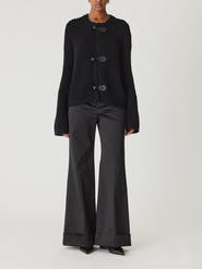 Rebecca Taylor Novlety Wool Toggle Cardi