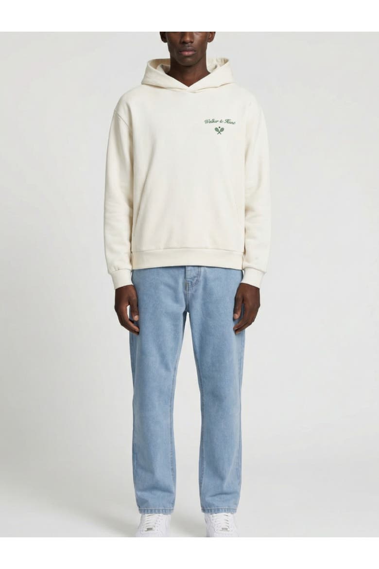 Relaxed St Tropez Tennis Print Hoodie, Alternate, color, Cream