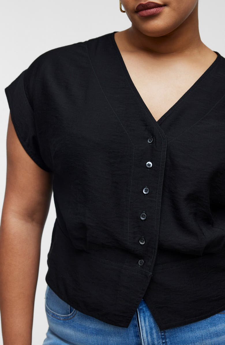 Madewell Pleated Short Sleeve Top, Alternate, color, 