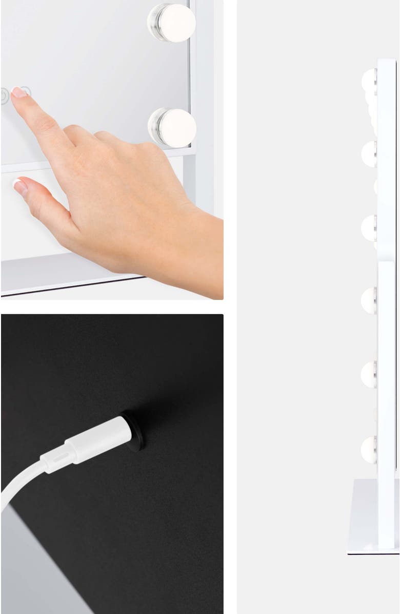 Zadro Medium Vertical Hollywood Makeup Mirror with Lights, Main, color, White