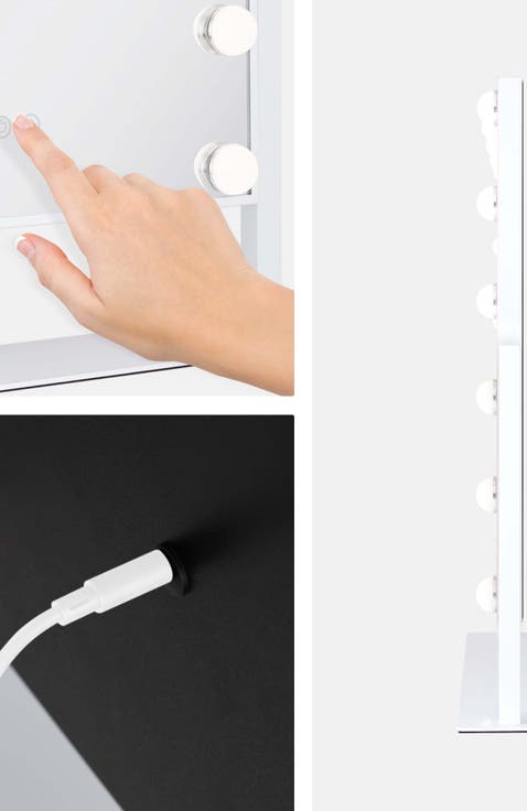 Medium Vertical Hollywood Makeup Mirror with Lights