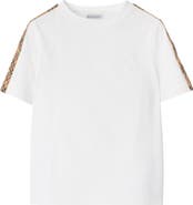 Burberry Check Trim Cotton T-shirt
