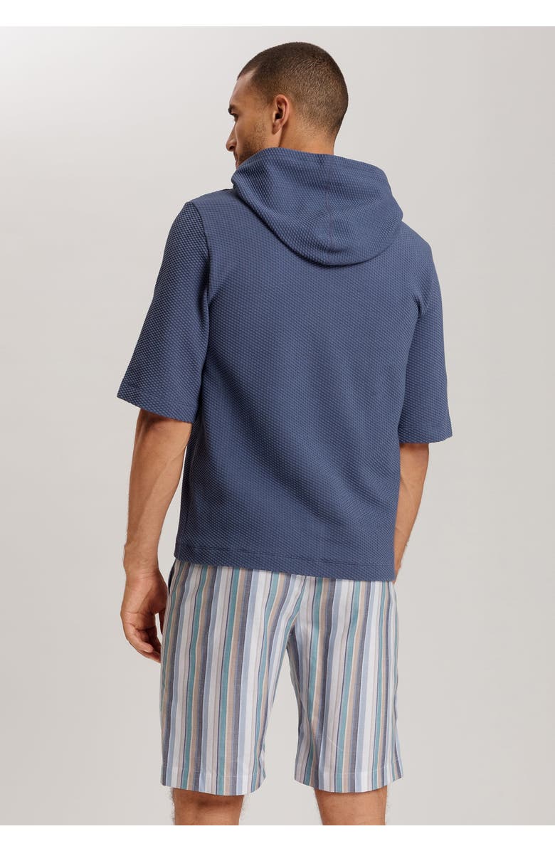 Hanro Smartwear Cotton Hoodie, Alternate, color, Vintage Indigo