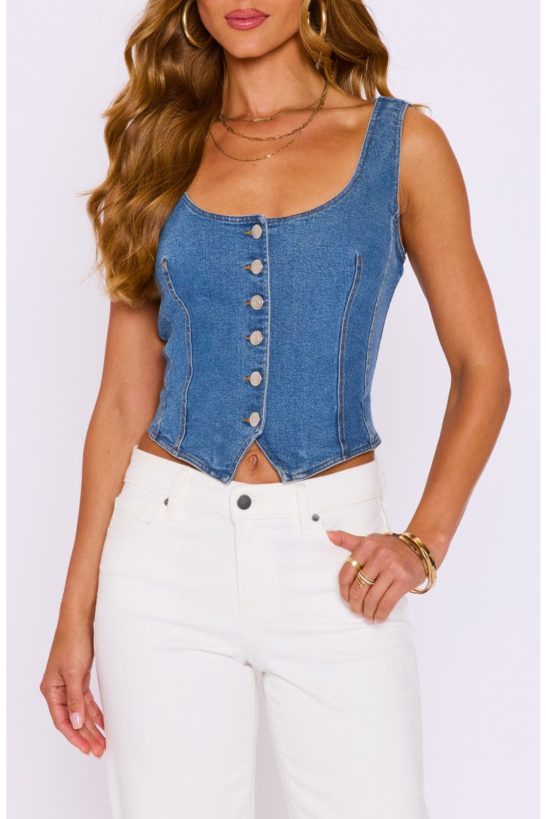 Willow Denim Vest, Main, color, MEDIUM WASH