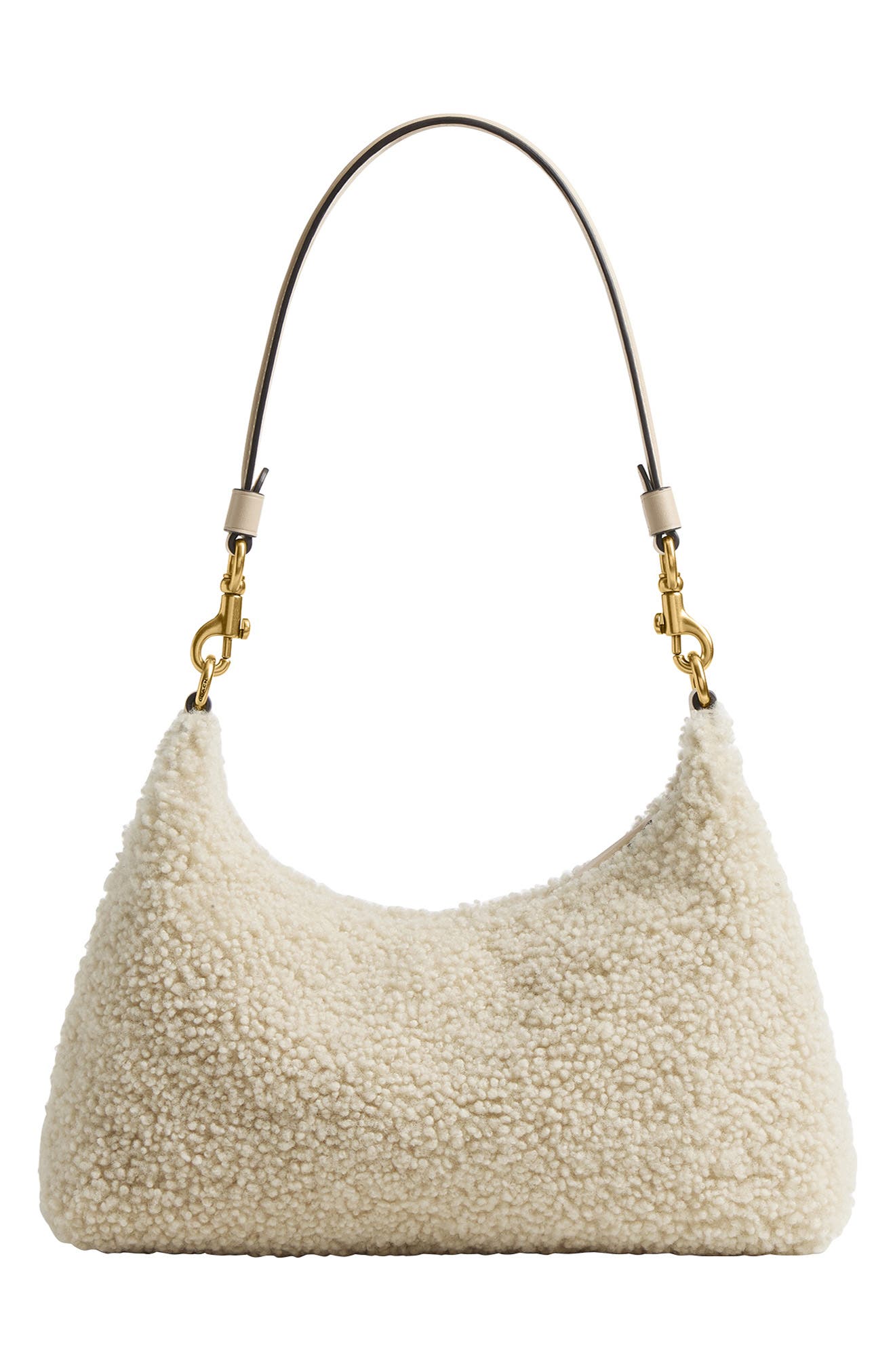 COACH Juliet Genuine Shearling Shoulder Bag, Alternate, color, Beige
