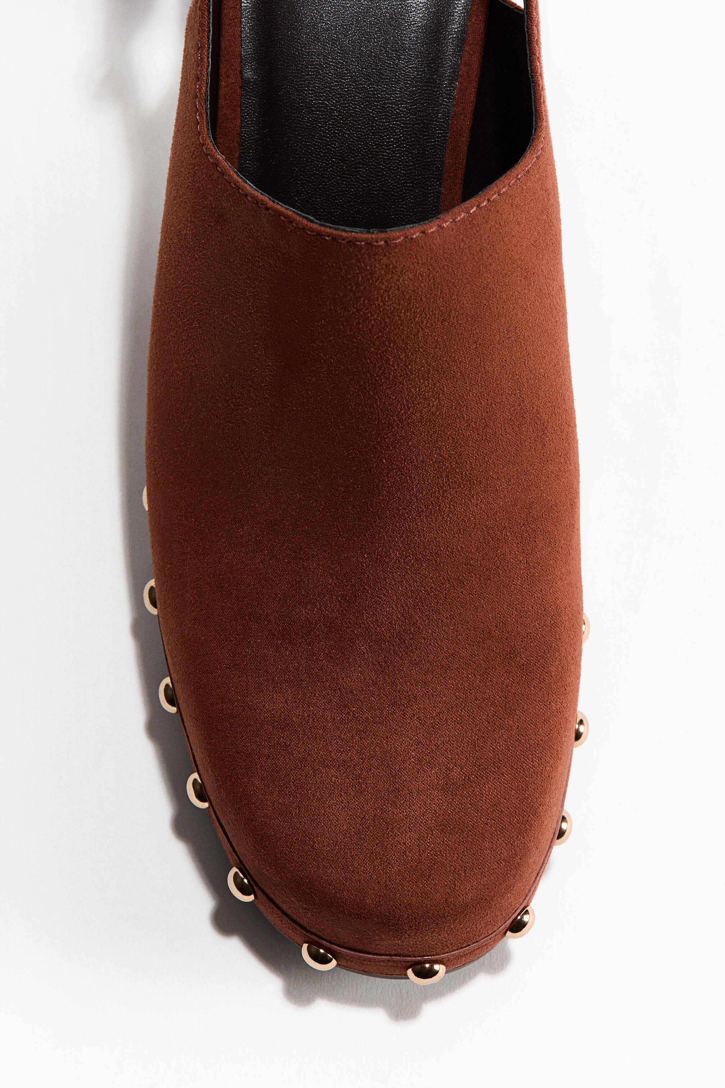 H&M Heeled Clogs, Alternate, color, Brown