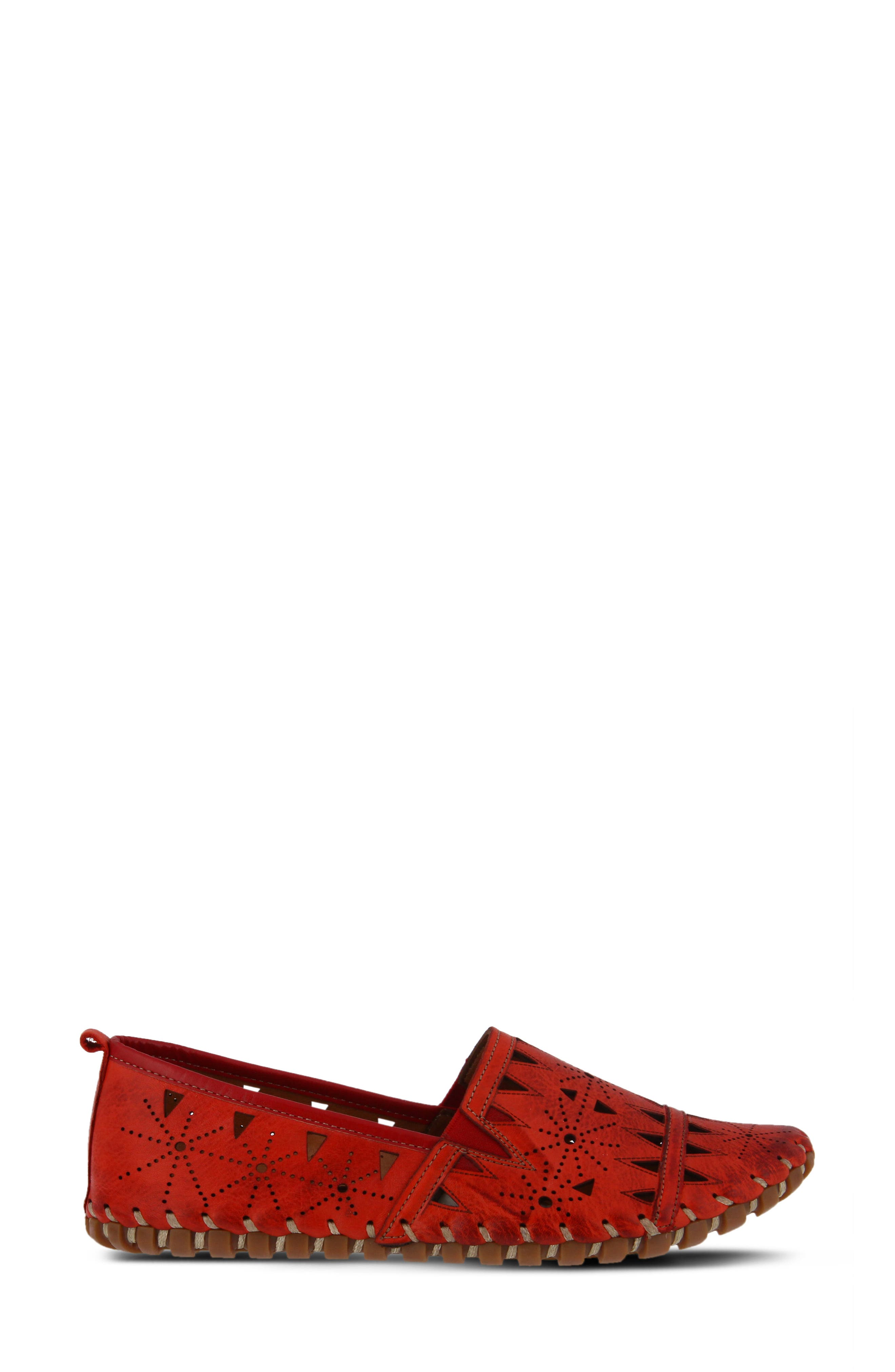 Fusaro Flat, Alternate, color, RED LEATHER