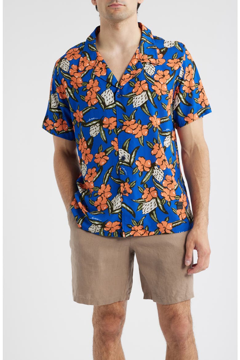 Beach Camp Shirt, Main, color, MEDIUM BLUE
