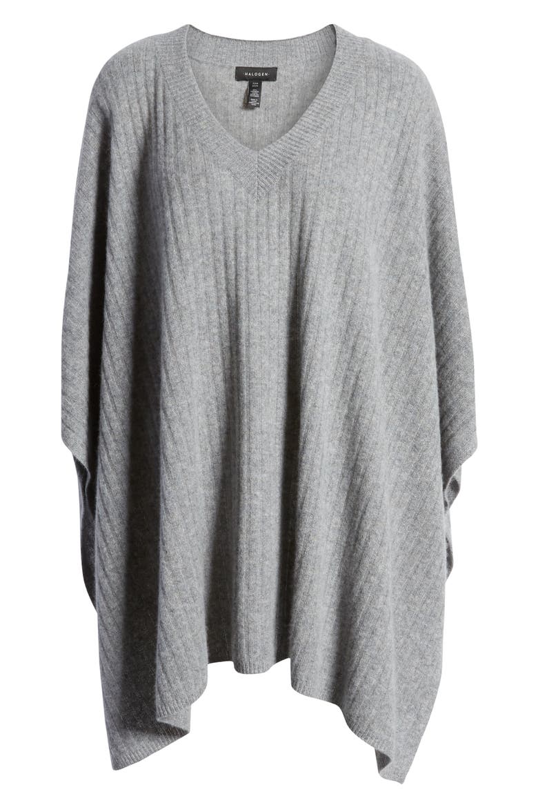 Easy Cashmere Poncho, Alternate, color, GREY MEDIUM HEATHER