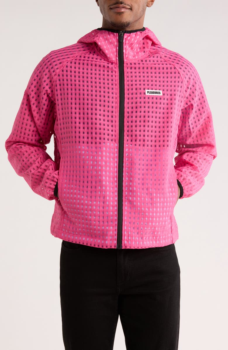 PLEASURES System Plaid Hooded Jacket, Alternate, color, Pink