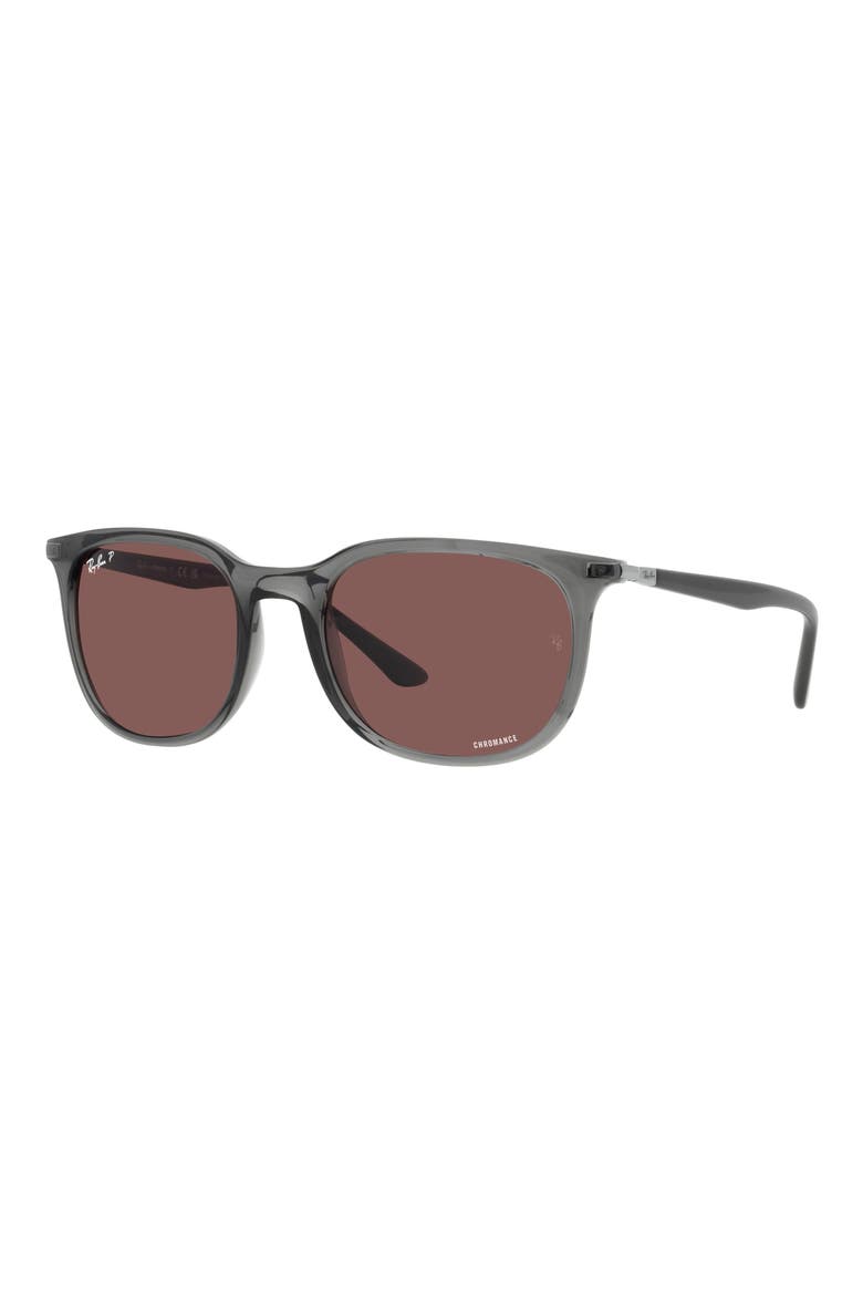 54mm Polarized Pillow Sunglasses, Alternate, color, TRANSPARENT GREY
