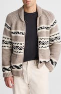 Madewell Fair Isle Zip Up Wool Cardigan