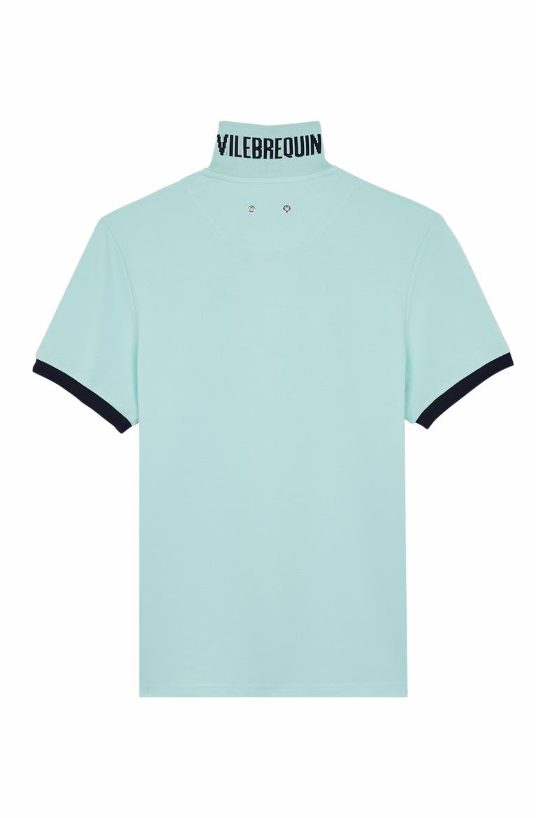 Men's Solid Cotton Polo, Alternate, color, PACIFIC