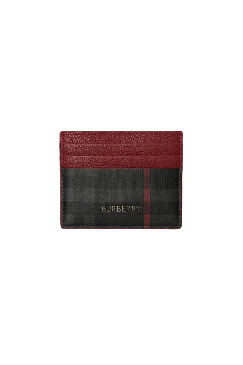 City Check Card Case, Main, color, Iron grey/red