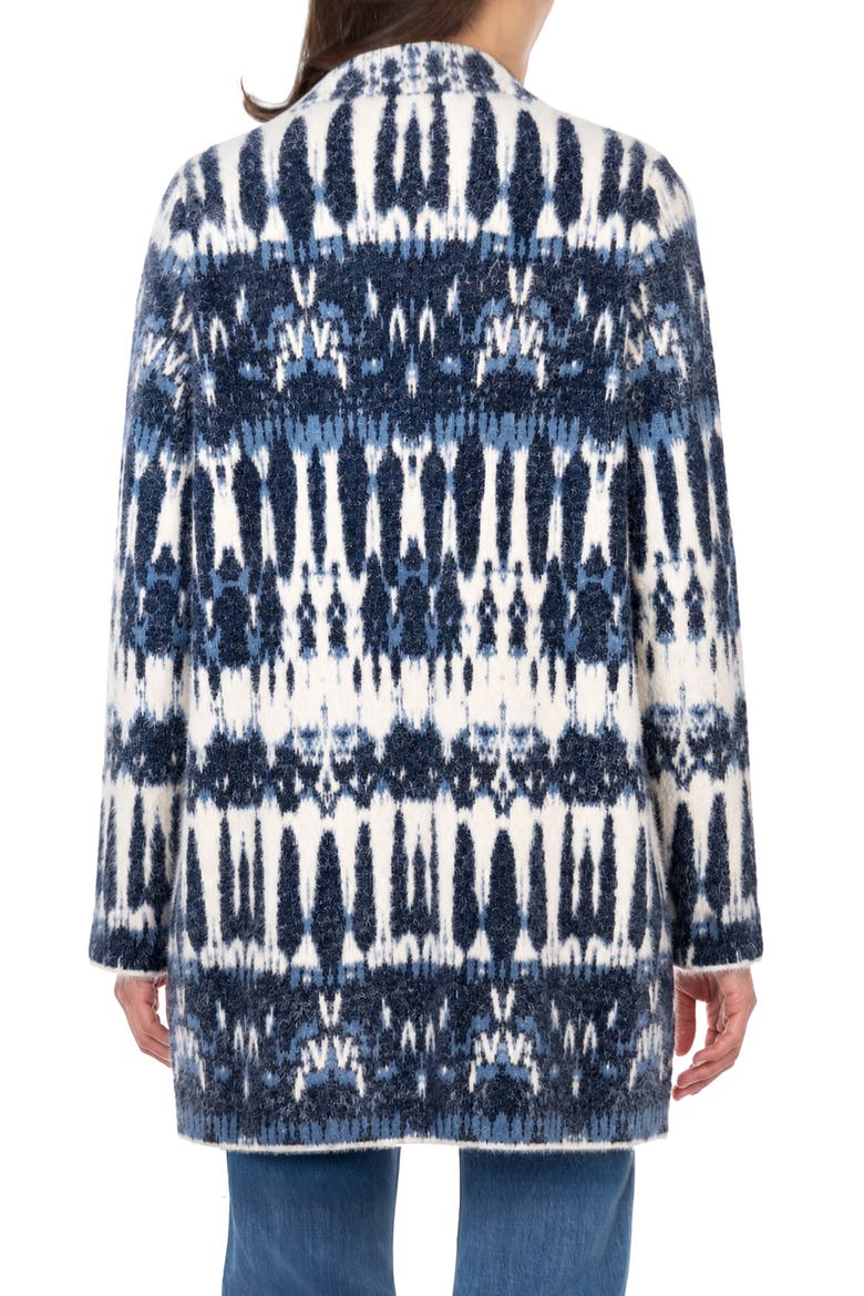 Open Front Sweater Coat, Alternate, color, NVY WHT ML TDST
