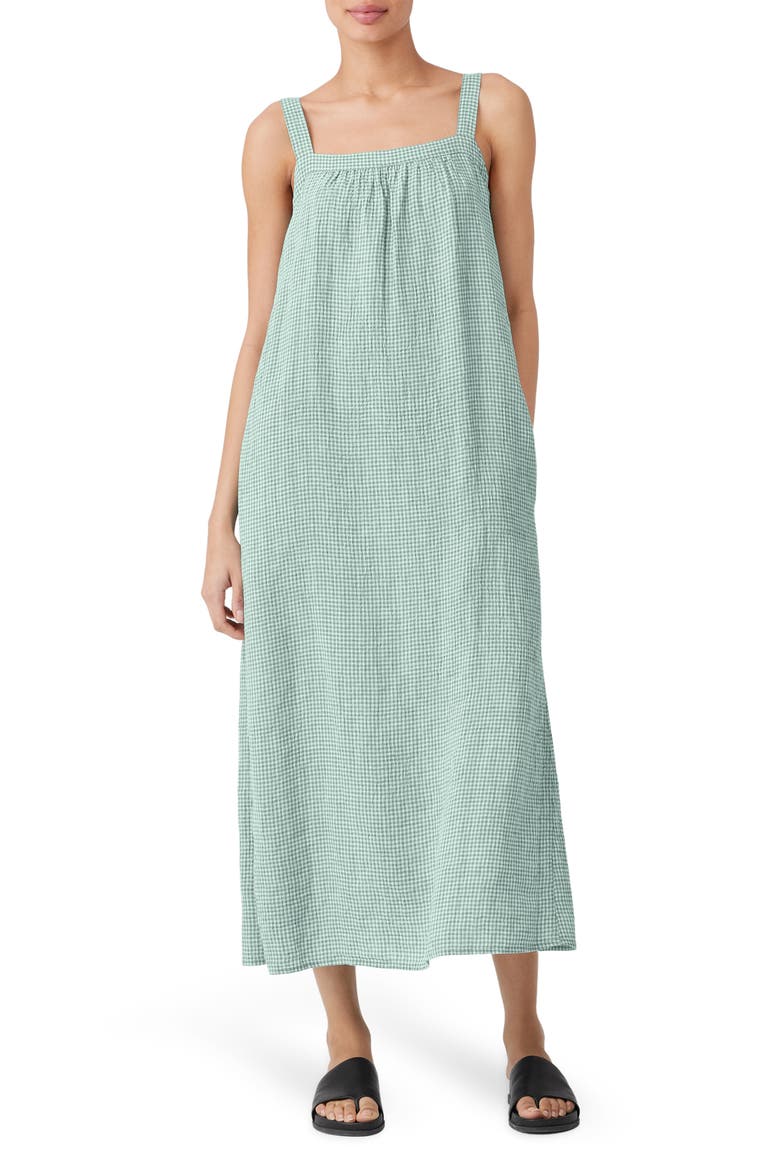 Square Neck Organic Linen Sundress, Main, color, AMALFI