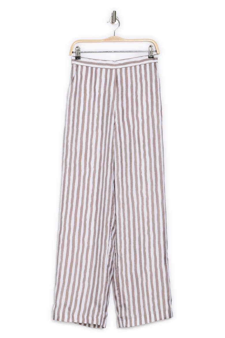 Relax Stripe Silk Pull-On Pants, Alternate, color, CINDR MULT