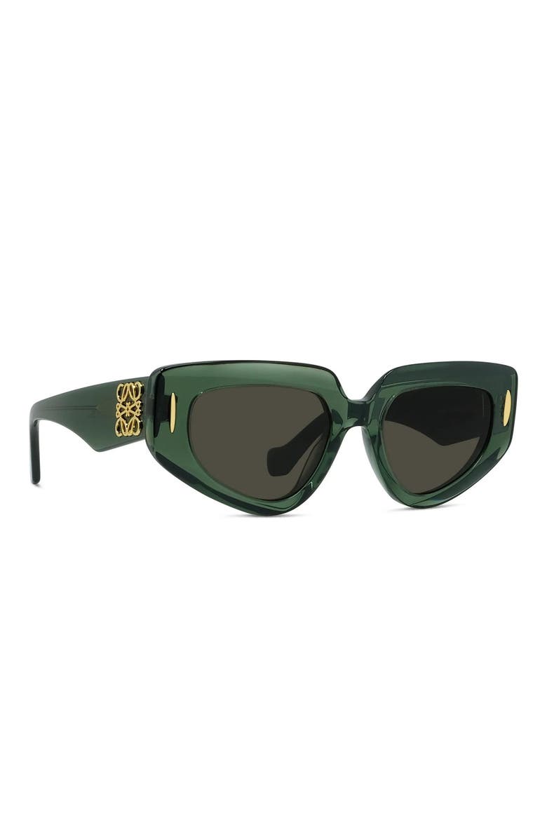 Anagram 51mm Geometric Sunglasses, Alternate, color, SHINY DARK GREEN / BROWN