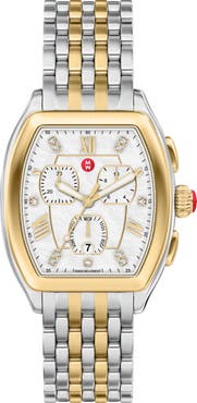 MICHELE Releve Diamond Two-Tone Bracelet Watch, 45mm - 0.04ct.
