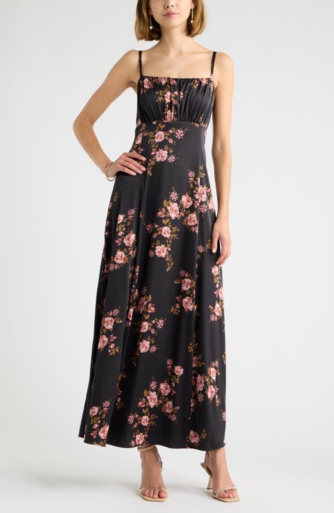 Satin Cocktail Maxi Dress